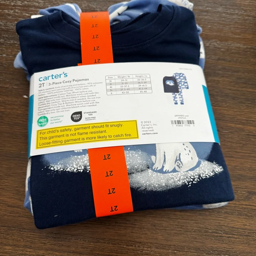 Carter’s 3-Piece Cozy Pajamas 2T